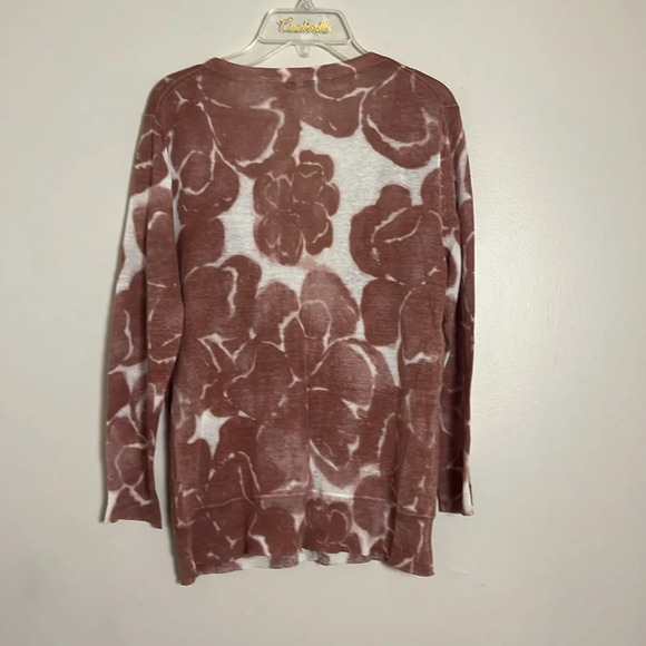 J. Crew Silk & Linen Bold Floral Cardigan Sweater Size Small Coastal Classic - Picture 7 of 11